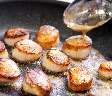 Pan-seared scallops
