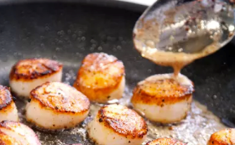 Pan-seared scallops