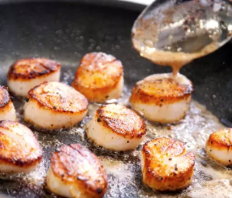 Pan-seared scallops