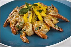 Pan-seared shrimp with chipotle-lime glaze 