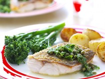 Pan-seared snapper with buttery capers