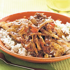 Pan-seared snapper with fennel-olive topping