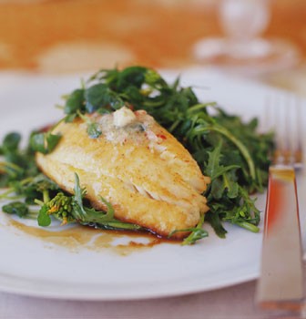 Pan-seared tilapia with chile lime butter