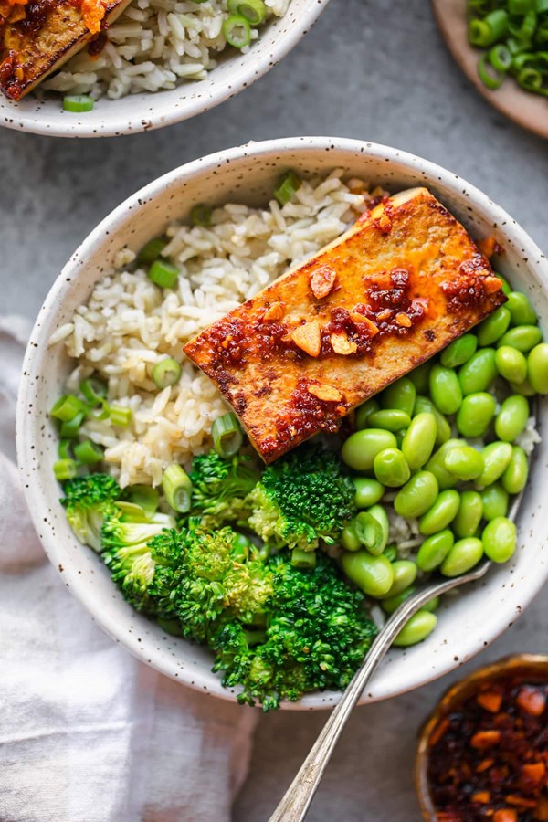 Pan seared tofu bowls