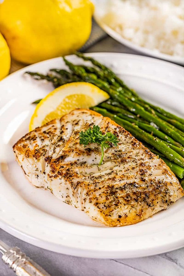 Pan-seared white fish