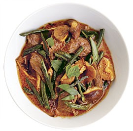 Panang curry with beef and shiitakes