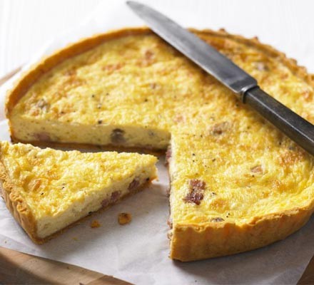 Pancetta and cheddar tart with thyme and paprika pastry