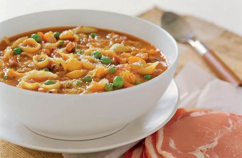 Pancetta, cabbage and pasta soup