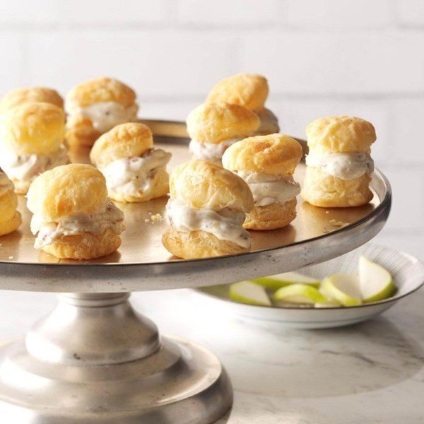 Pancetta, pear & pecan puffs