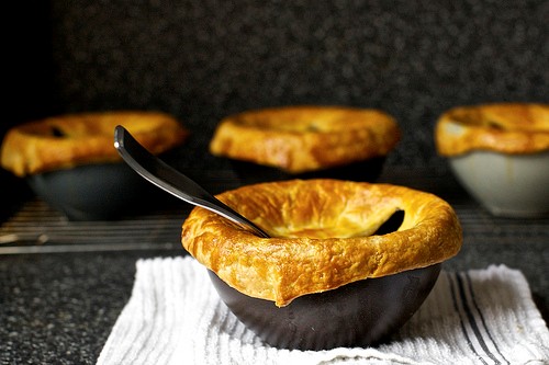 Pancetta, white bean and chard pot pies