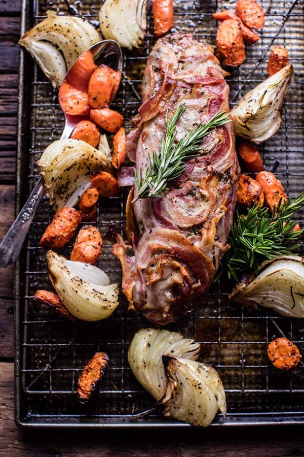 Pancetta wrapped pork tenderloin
