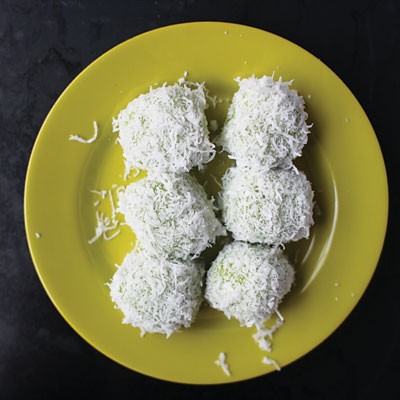 Pandan, palm sugar, and coconut dumplings