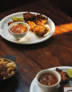 Paneer and pea fritters