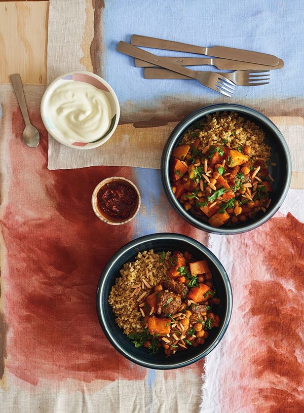 Paneer, green lentil & spinach curry