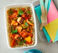 Paneer jalfrezi with cumin-scented rice