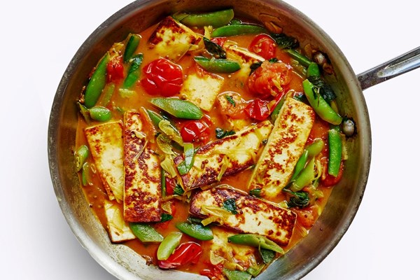 Paneer with burst cherry tomato sauce