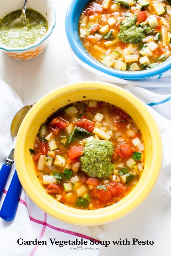 Panera garden vegetable soup with pesto