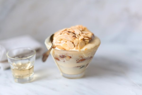 Panettone trifle with muscat ricotta cream