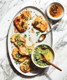 Panfried halloumi, two ways