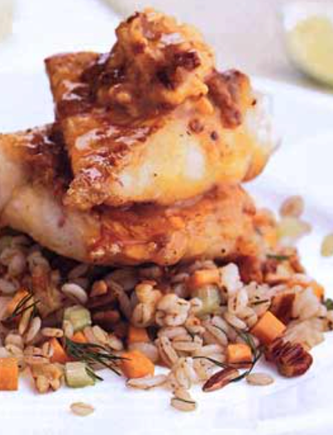 Panfried red snapper with chipotle butter
