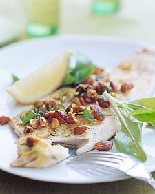 Panfried trout with almonds and parsley
