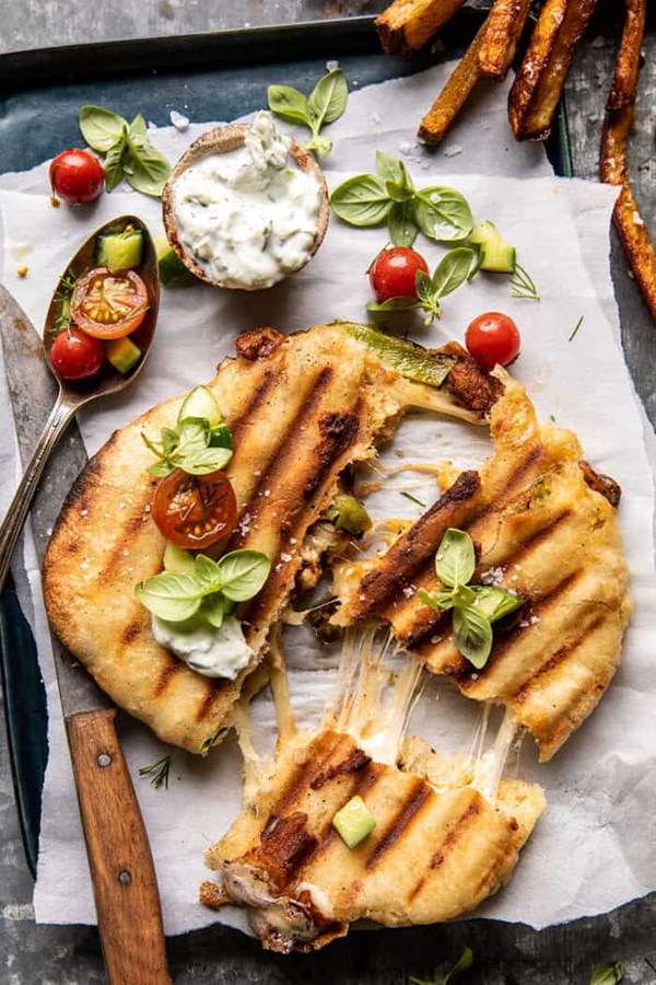 Panini style chicken gyro