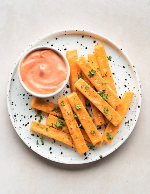 Panisses with spicy tomato mayonnaise (Panisses et sauce mayonnaise épicée)