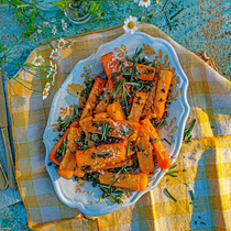 Panissses with crisp herby capers