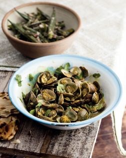 Panjim clams with coconut okra