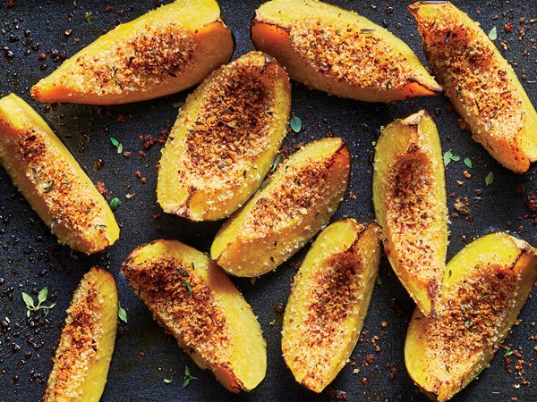 Panko-crusted acorn squash