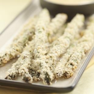 Panko-crusted asparagus spears