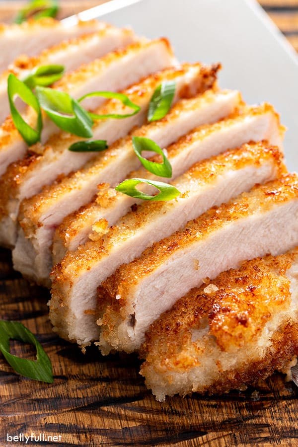 Panko-crusted pan fried pork chops