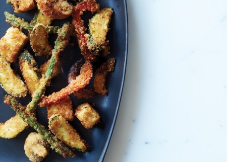 Panko-style crusted tofu and vegetables