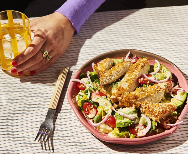 Panko tofu salad for one