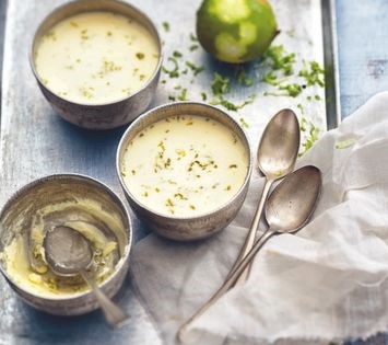 Panna cotta with coconut and lime