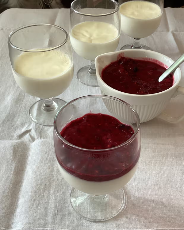 Panna cotta with (frozen) compote