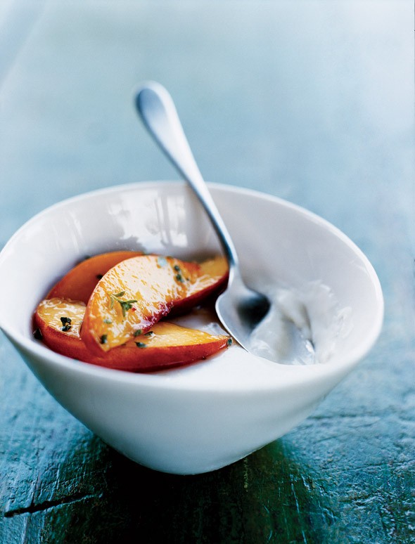 Panna cotta with peaches