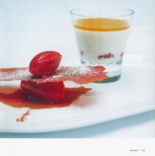 Panna cotta with raspberries