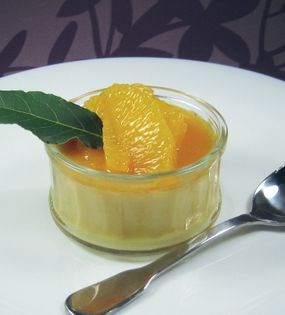 Pannacotta with oranges and bay syrup