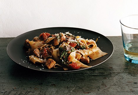 Papardelle with chicken and mushroom ragu