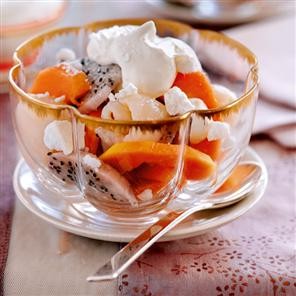 Papaya and dragon fruit salad