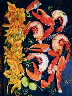 Papaya and lime salsa with lobster