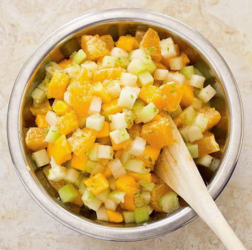 Papaya, clementine, and chayote salad