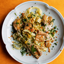 Pappardelle with artichokes and lemon