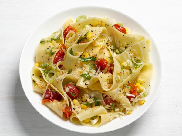 Pappardelle with corn