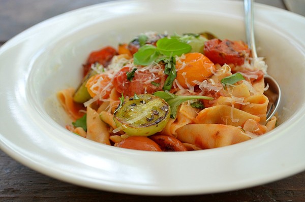 Pappardelle with double tomato sauce