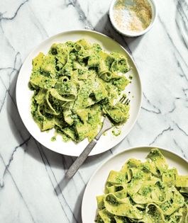 Pappardelle with herb-drawer pesto