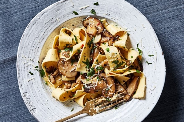 Pappardelle with mixed mushrooms