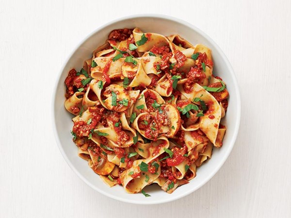 Pappardelle with mushroom ragù