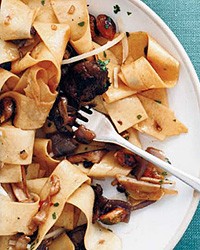 Pappardelle with porcini and pistachios